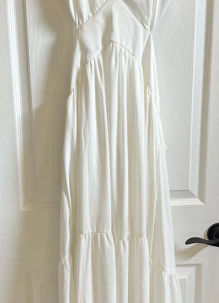 White Tiered Ruffle Maxi Dress